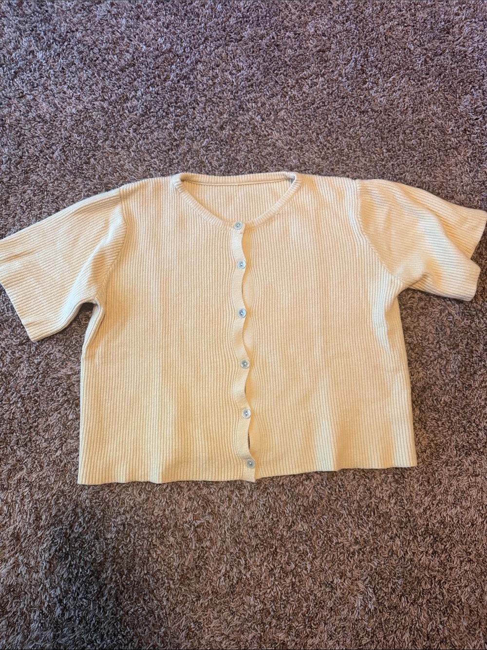 Yellow short sleeve cardigan